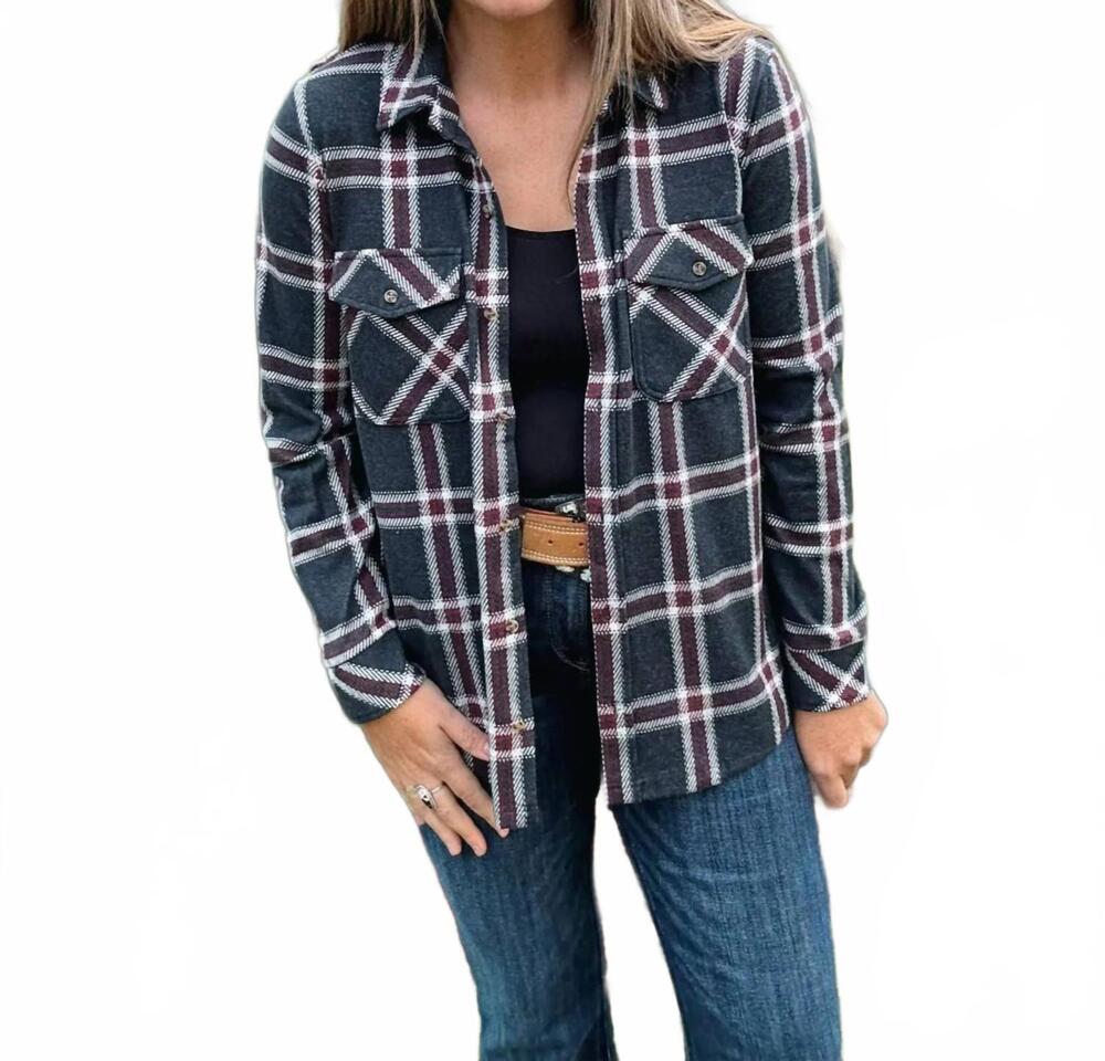 NEW THREAD & SUPPLY women's plaid shirt in black red